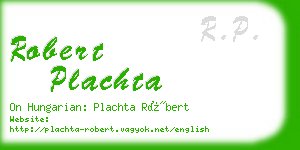robert plachta business card